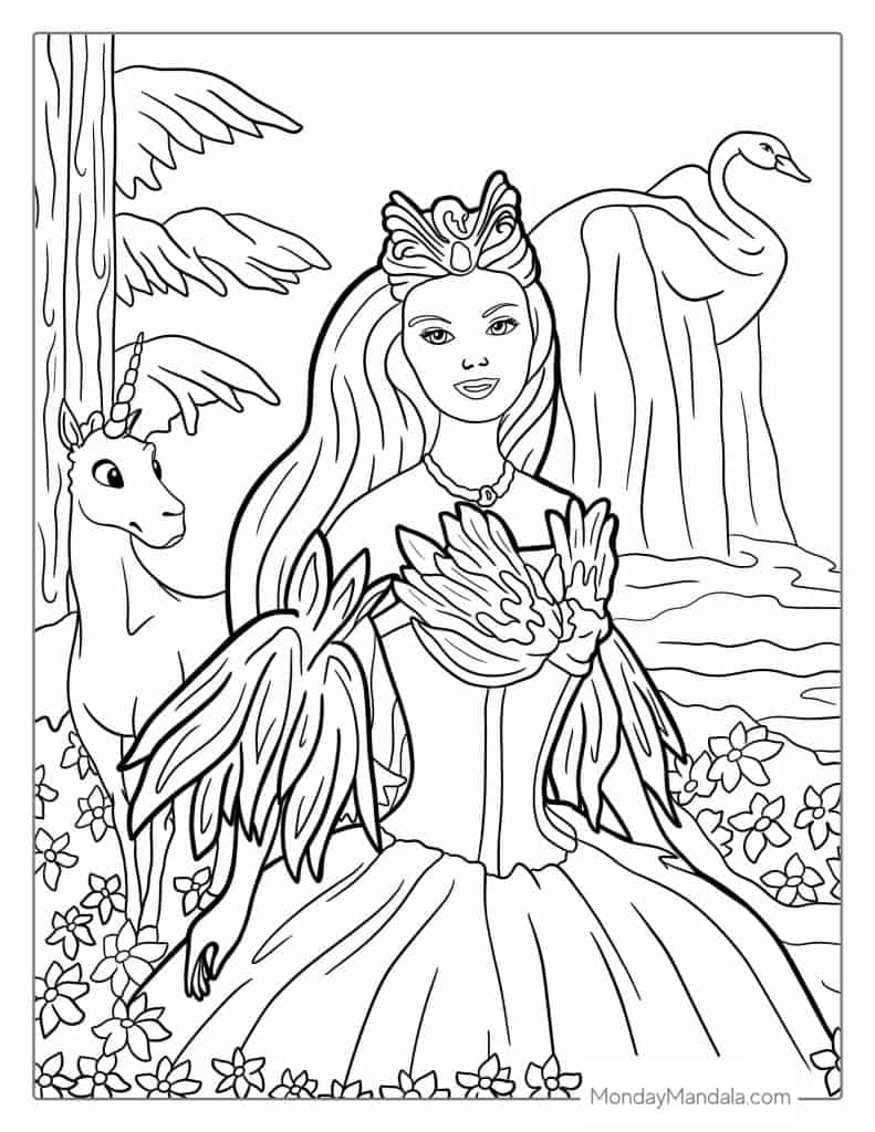 barbie printable coloring pages