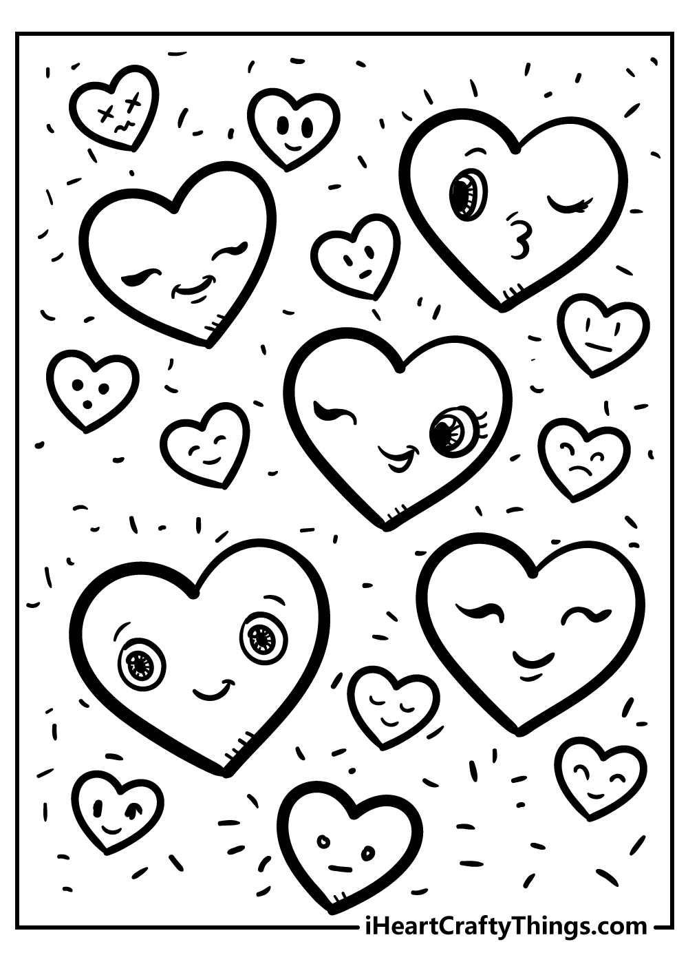 heart to color printable