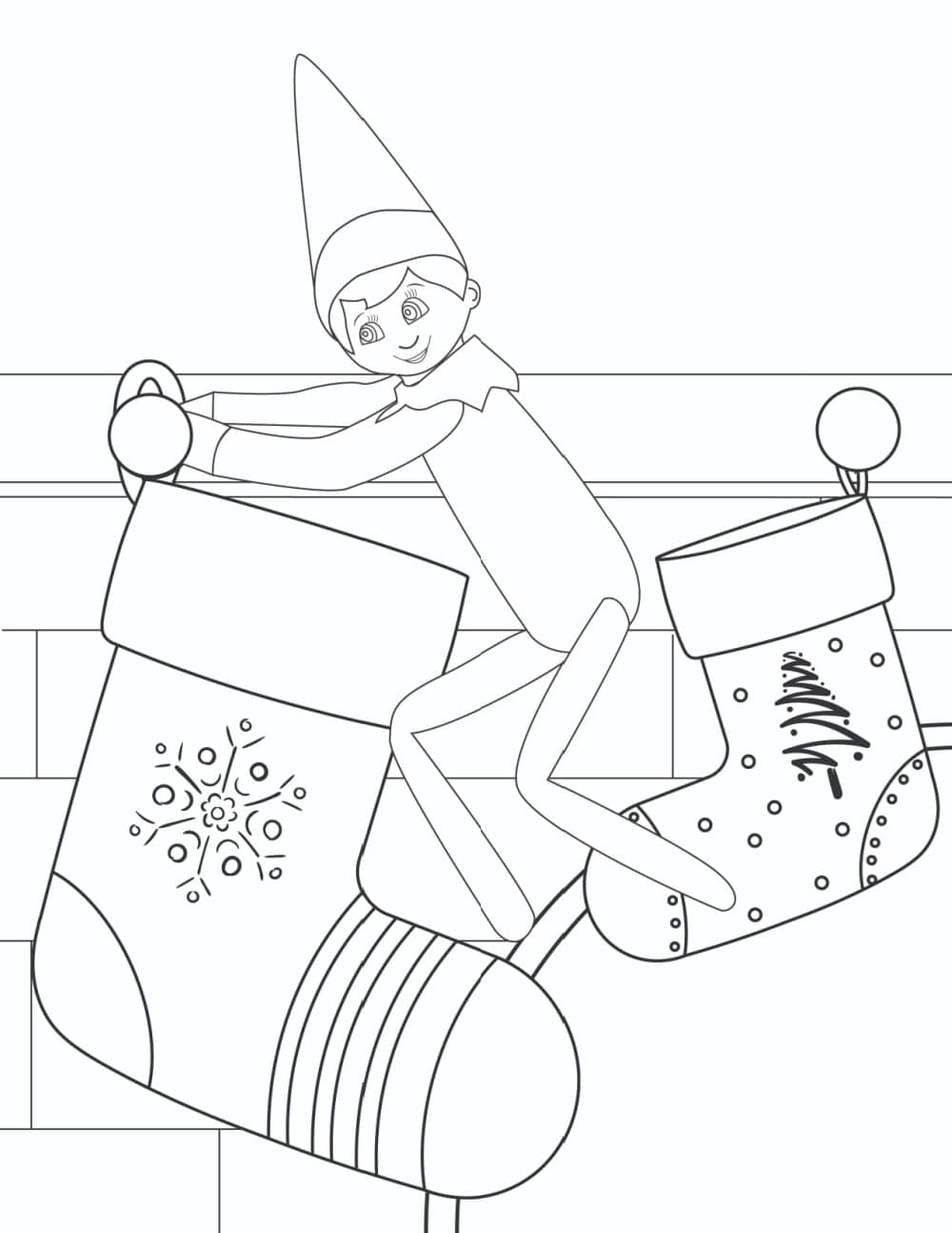 elf on the shelf coloring pages printable