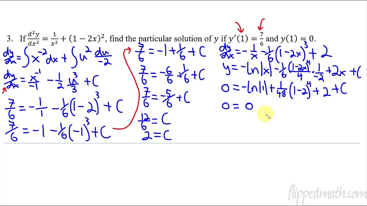 7 2 Verifying Solutions For Differential Equations Calculus