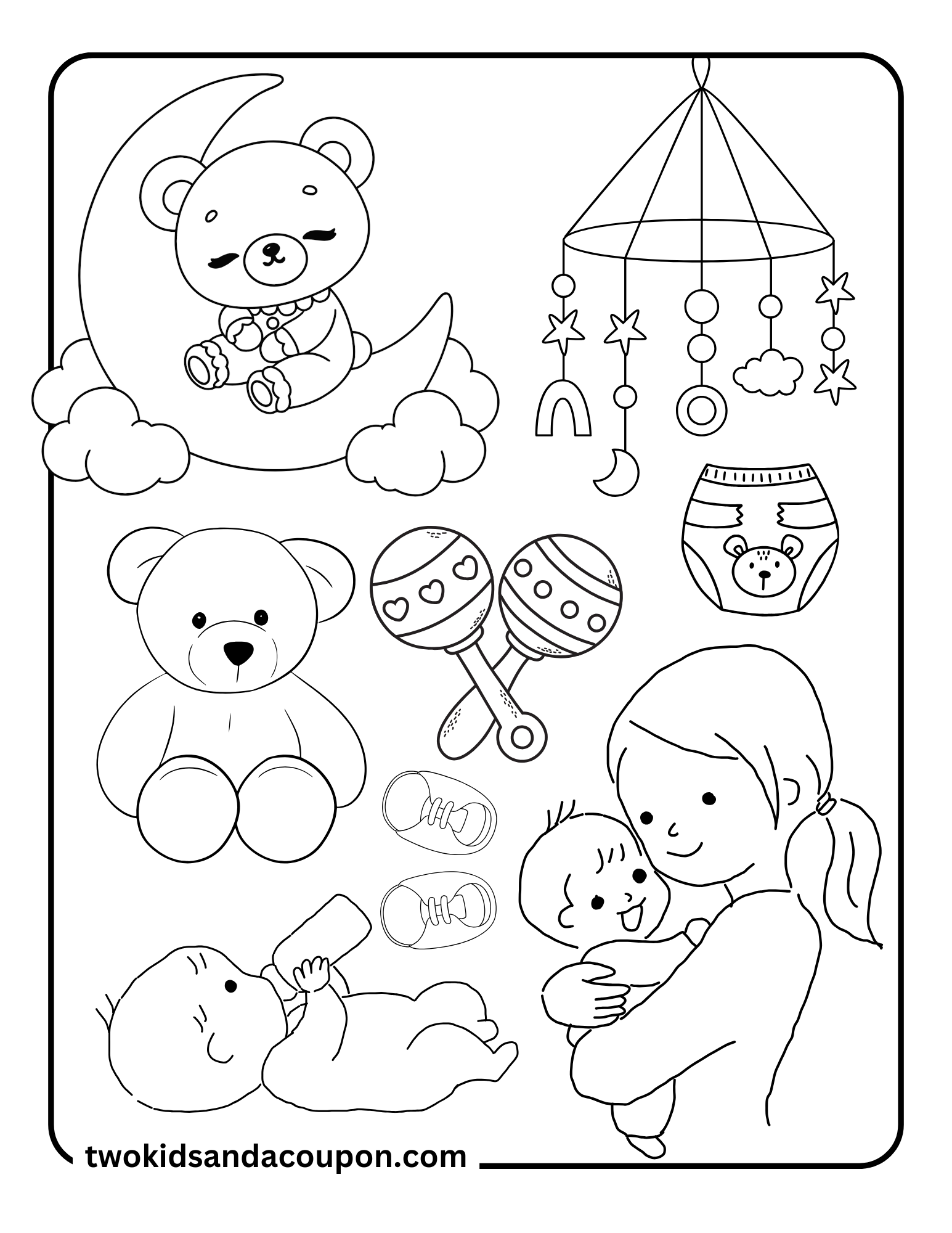 7 Free Printable Baby Coloring Pages 7 Free Printable Baby Coloring Pages