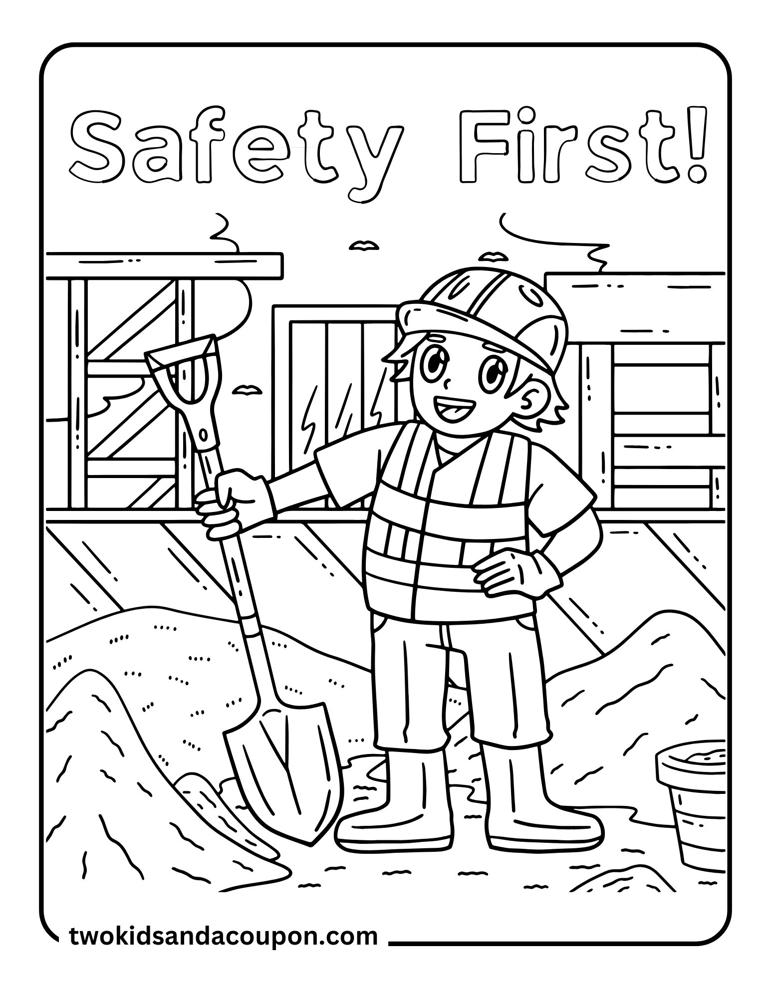 7 Printable Cute Construction Coloring Pages
