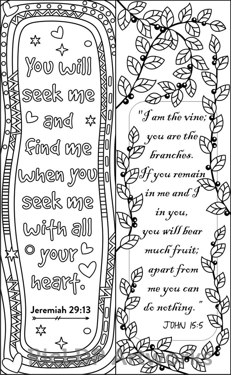 8 Christian Coloring Bookmarks With Scriptures Printable Bible Verse Art Luke 1 37 John 15 Jeremiah 29 11 Isaiah 41 Philippians 4 Etsy