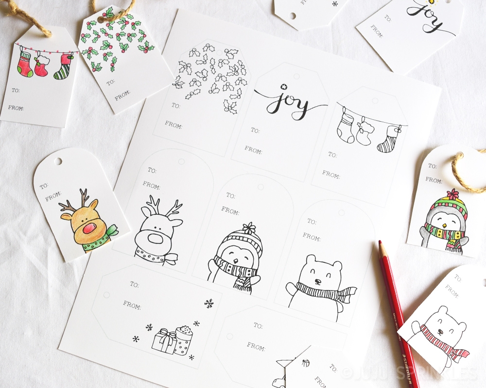 printable christmas gift tags to color