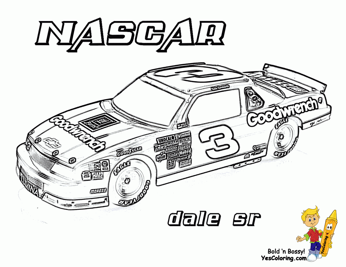 nascar printable coloring pages