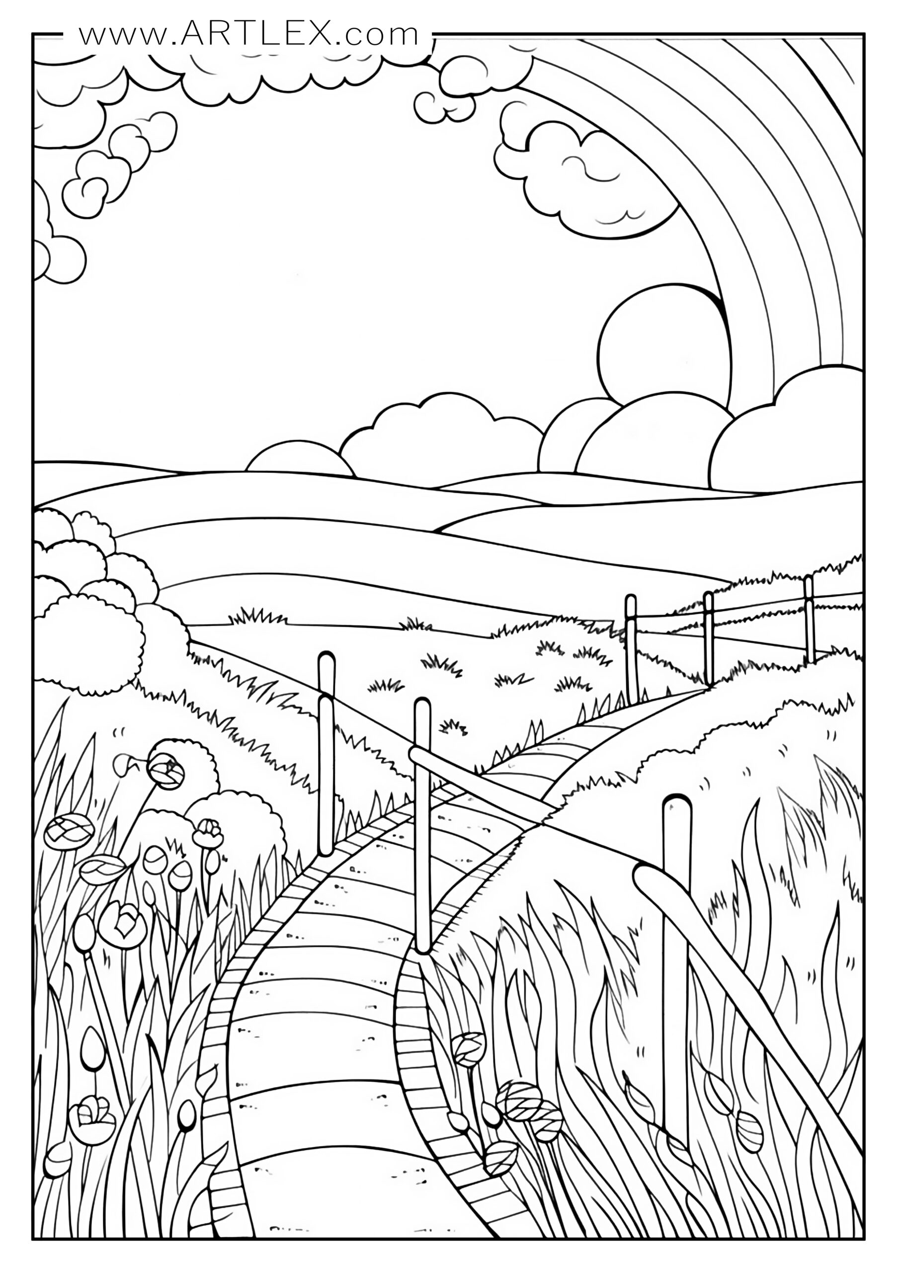 9 Of The Best Landscape Coloring Pages Free Printable Artlex Worksheets Library