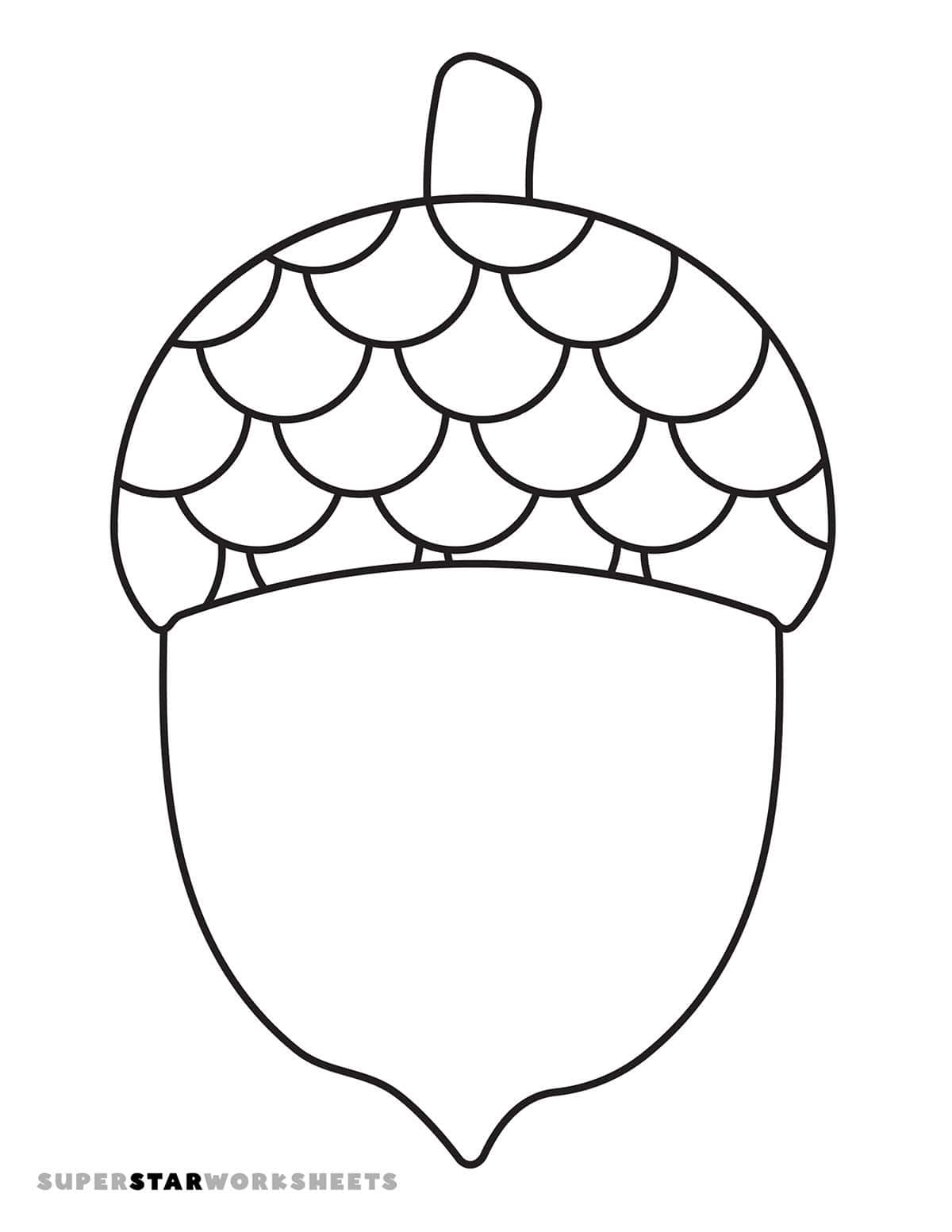 Acorn Coloring Pages Free Printables Superstar Worksheets