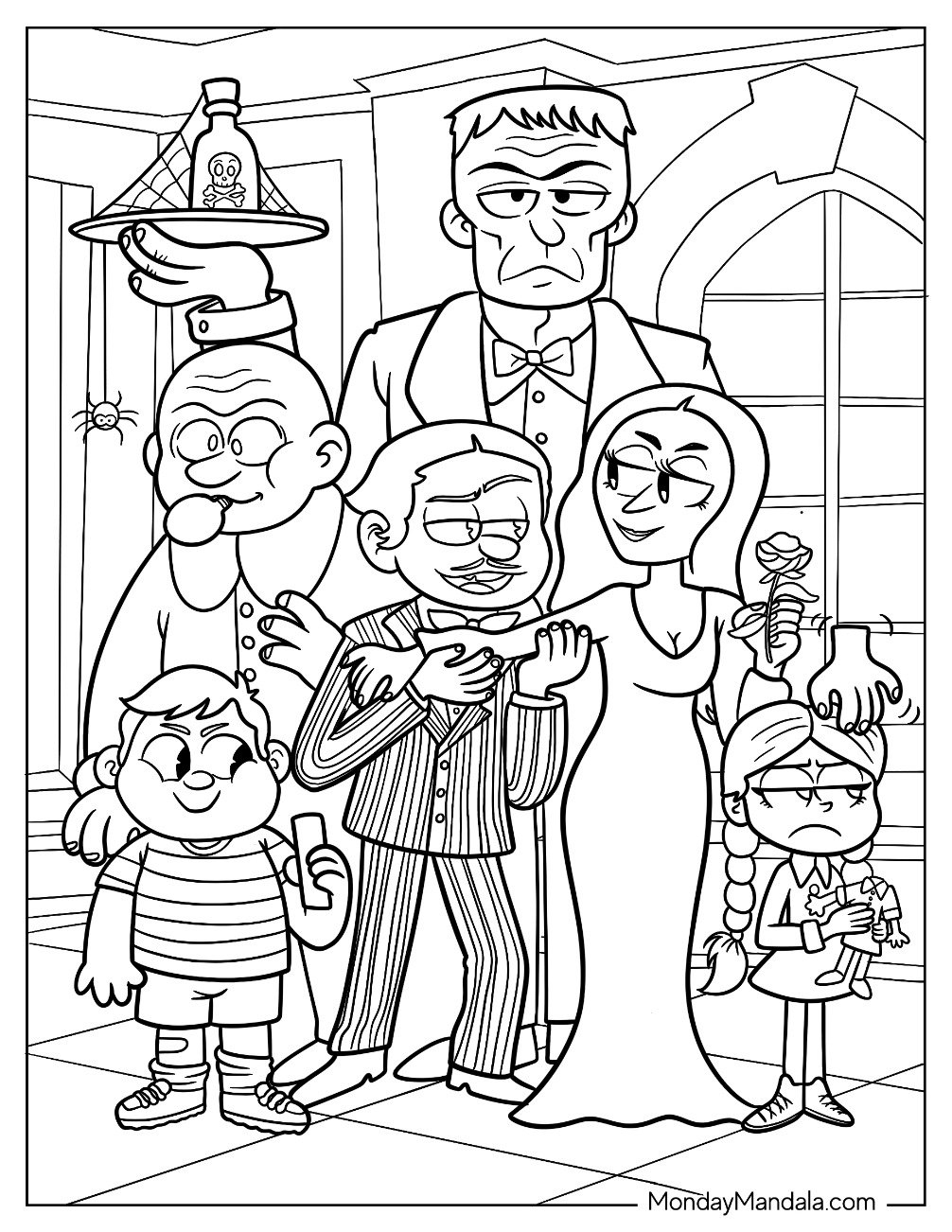 Addams Family Coloring Pages Free PDF Printables 
