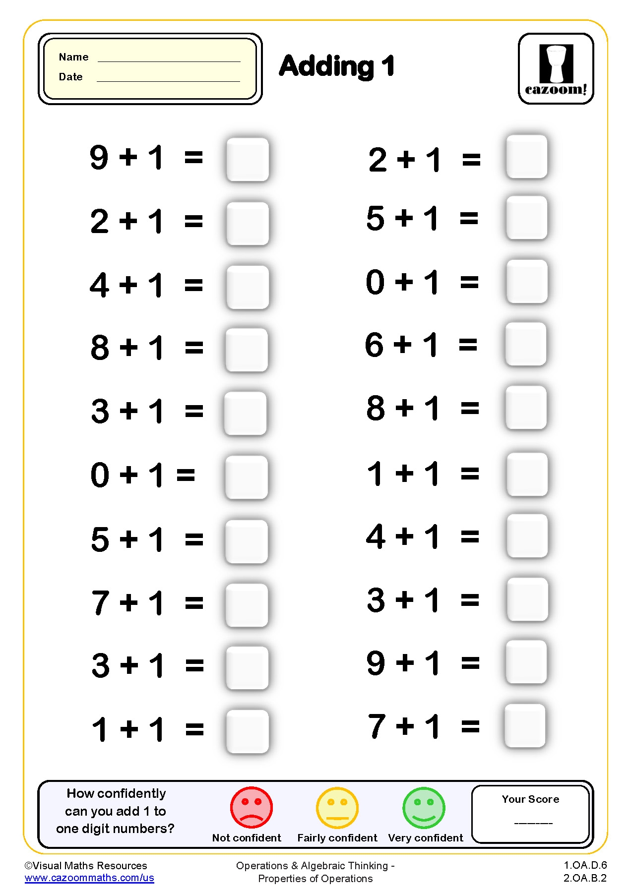 Adding 1 Drills Worksheet 20 Questions Grade 1 PDF Addition Worksheets Cazoom Math Adding 1 Drills Worksheet 20 Questions Grade 1 PDF Addition Worksheets Cazoom Math