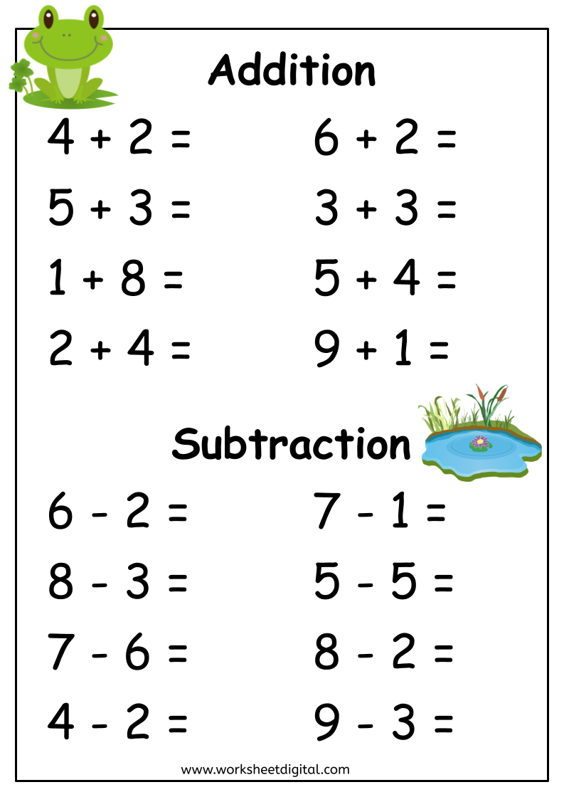 Addition And Subtraction Worksheets Worksheet Digital Worksheets Library Addition And Subtraction Worksheets Worksheet Digital Worksheets Library