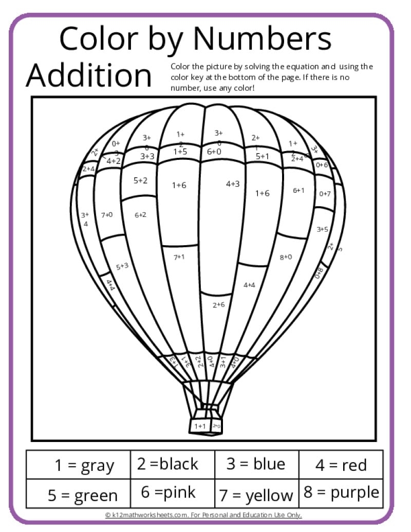 color by number worksheets free printable