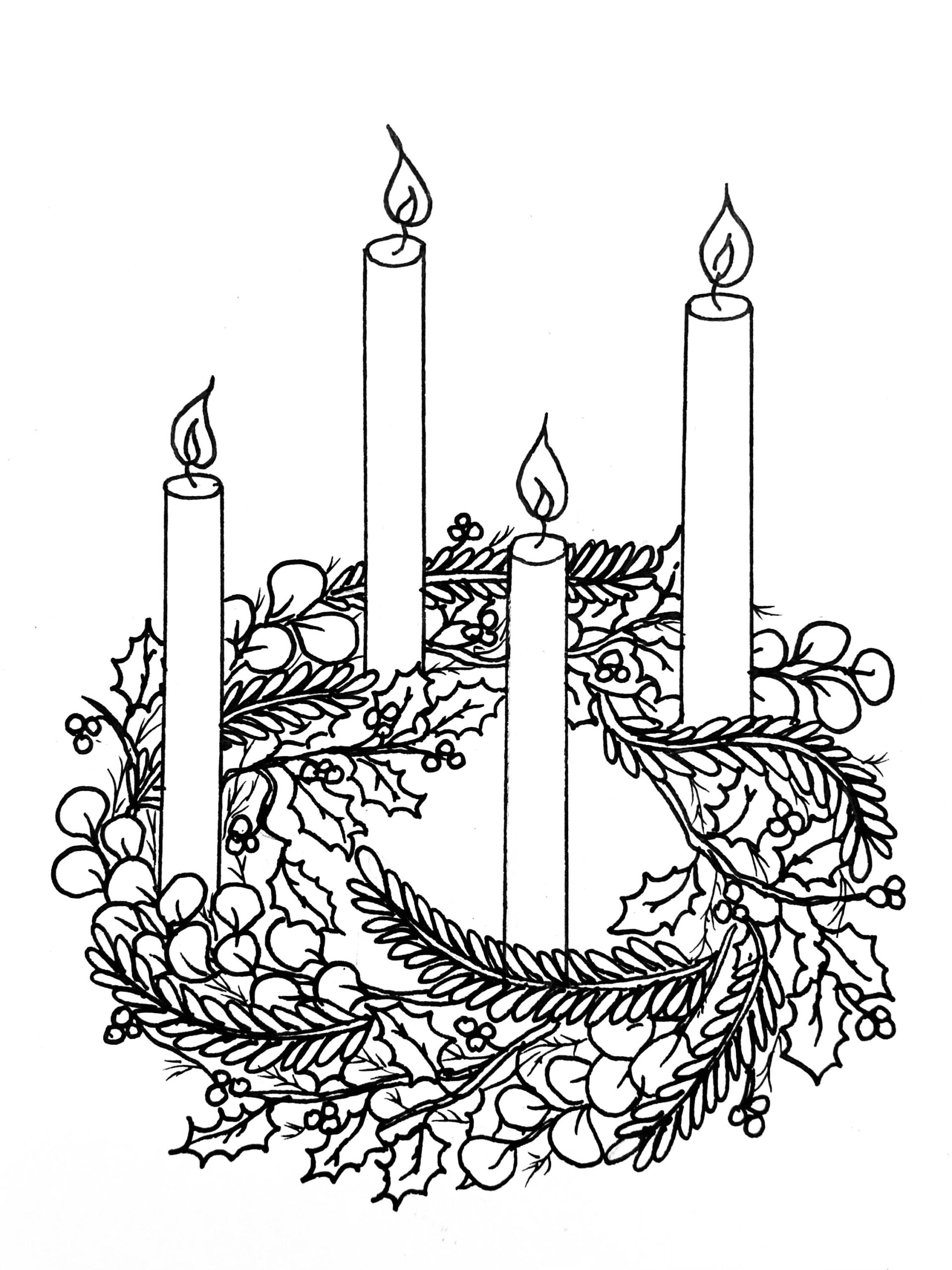 Advent Wreath Coloring Page Etsy Advent Wreath Coloring Page Etsy