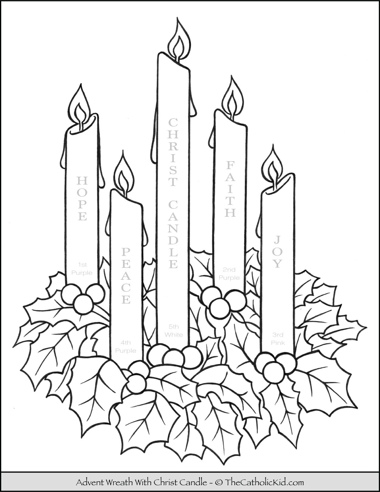 Advent Wreath Coloring Page With Candle Names Meanings TheCatholicKid Advent Wreath Coloring Page With Candle Names Meanings TheCatholicKid