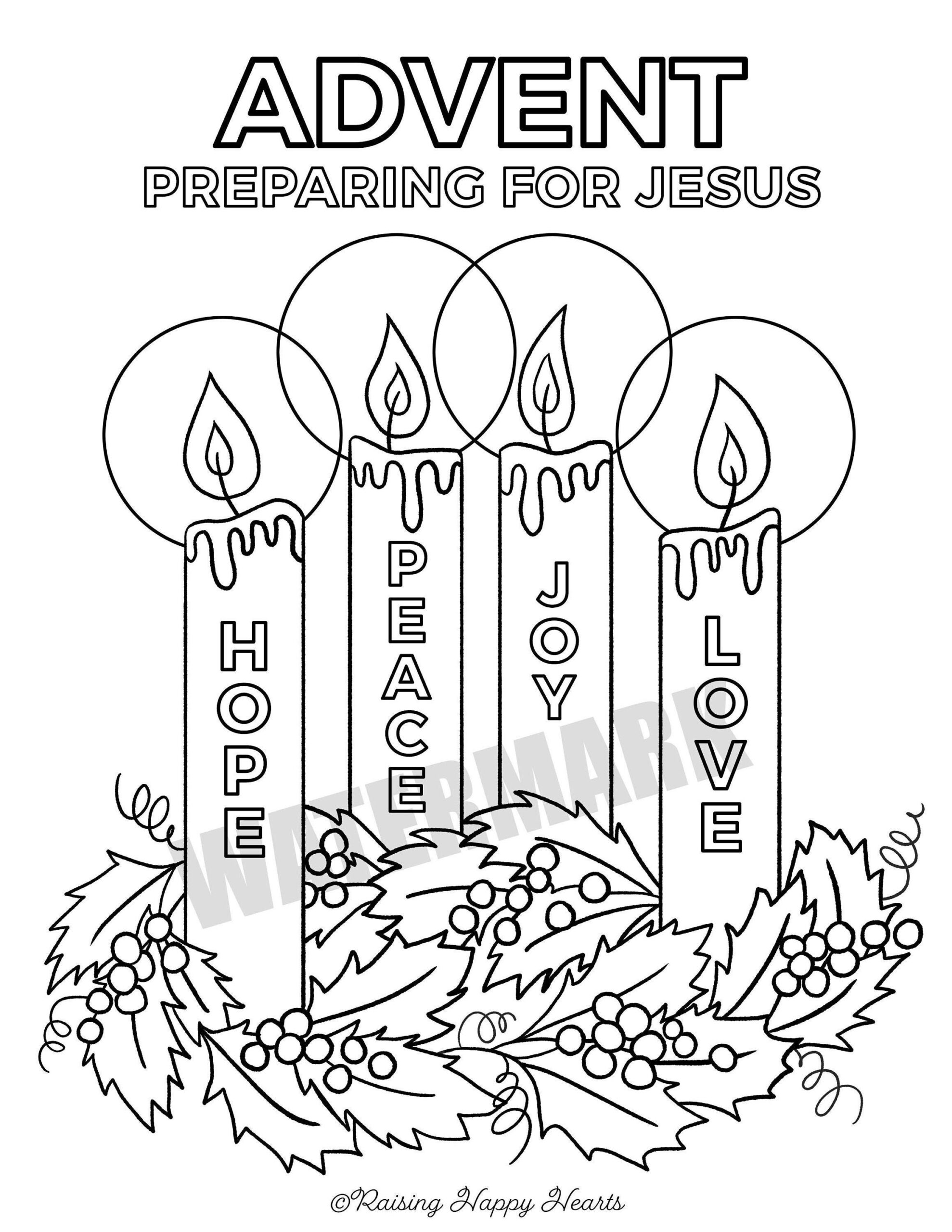 Advent Wreath Colouring Page Instant Download Advent For Kids for School Home Sunday School Homeschool catholic Christian Printout Etsy