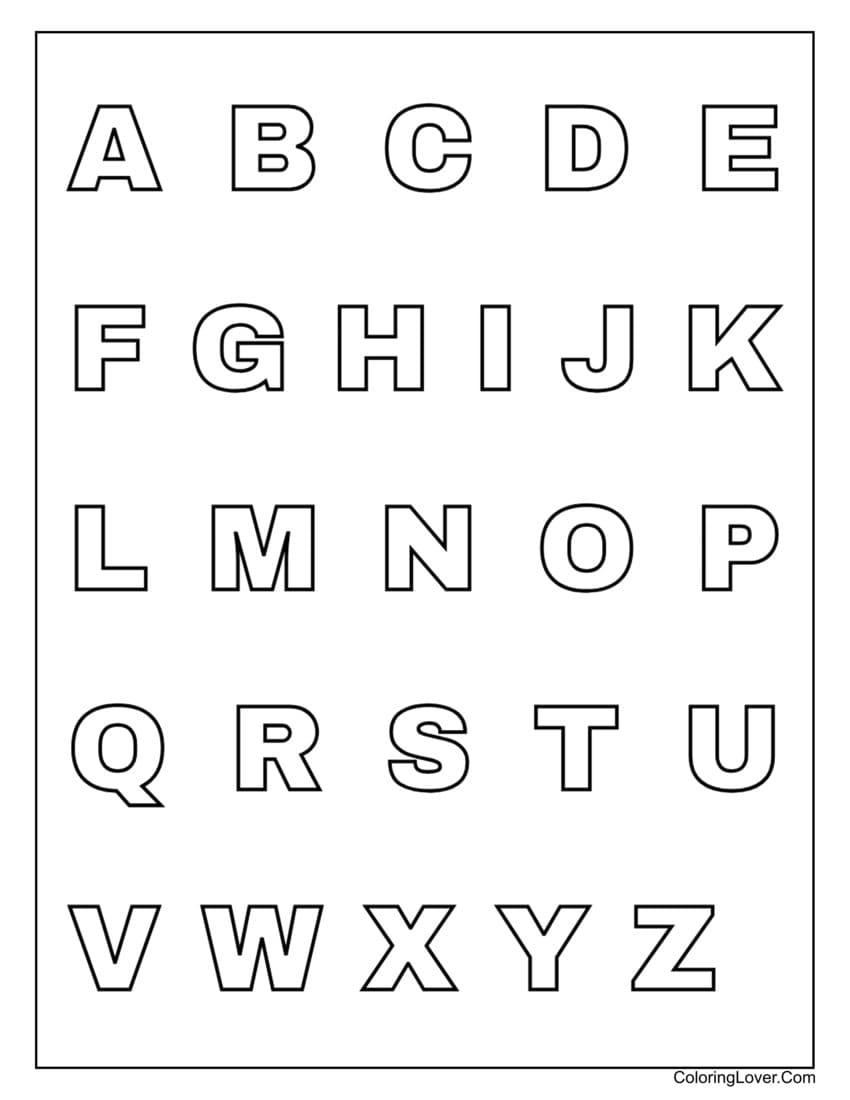 free printable coloring pages alphabet
