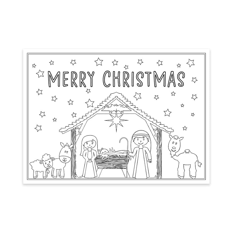 free coloring printable christmas cards