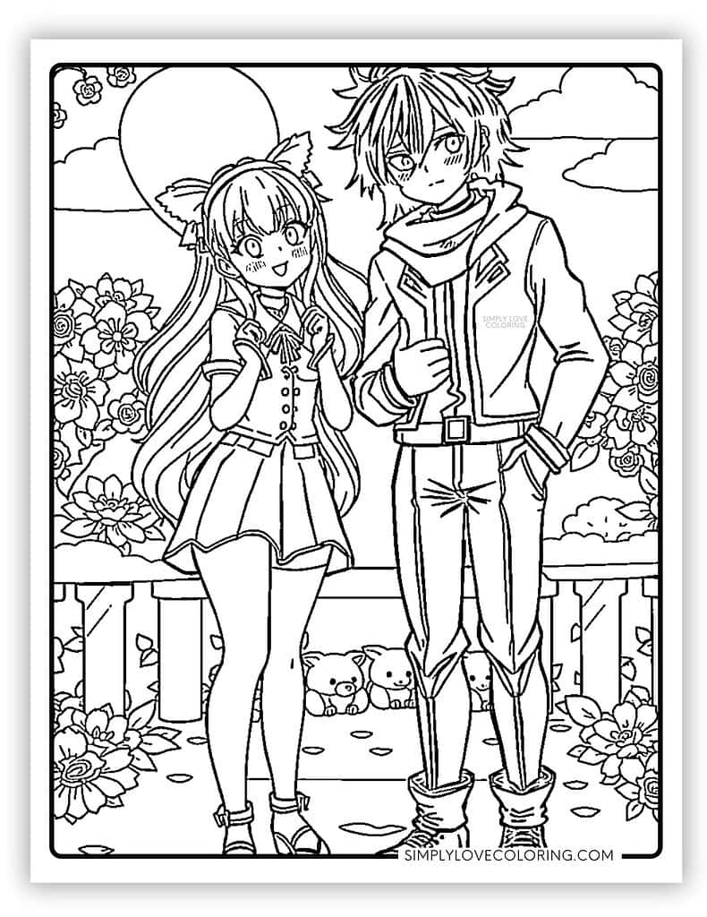 Anime Coloring Pages Free PDF Printables Simply Love Coloring