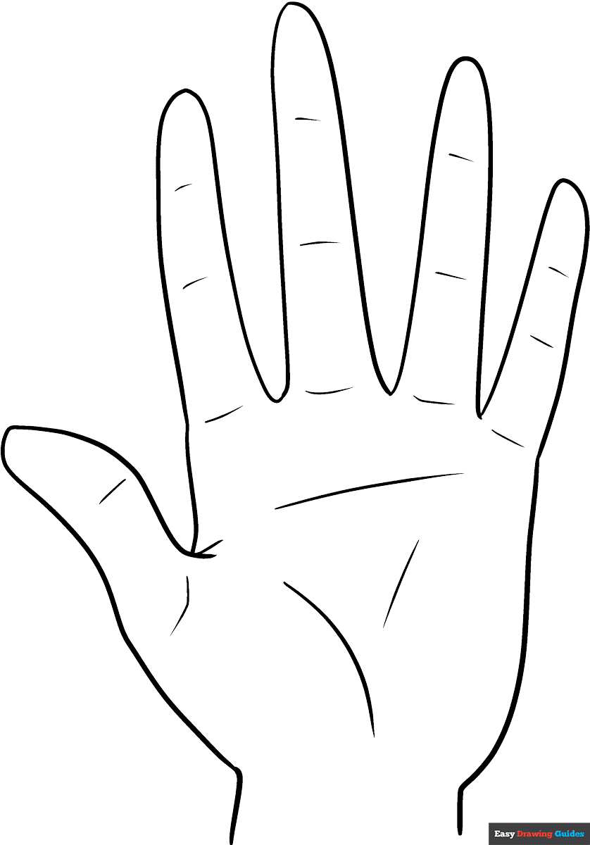 Anime Hands Coloring Page Easy Drawing Guides