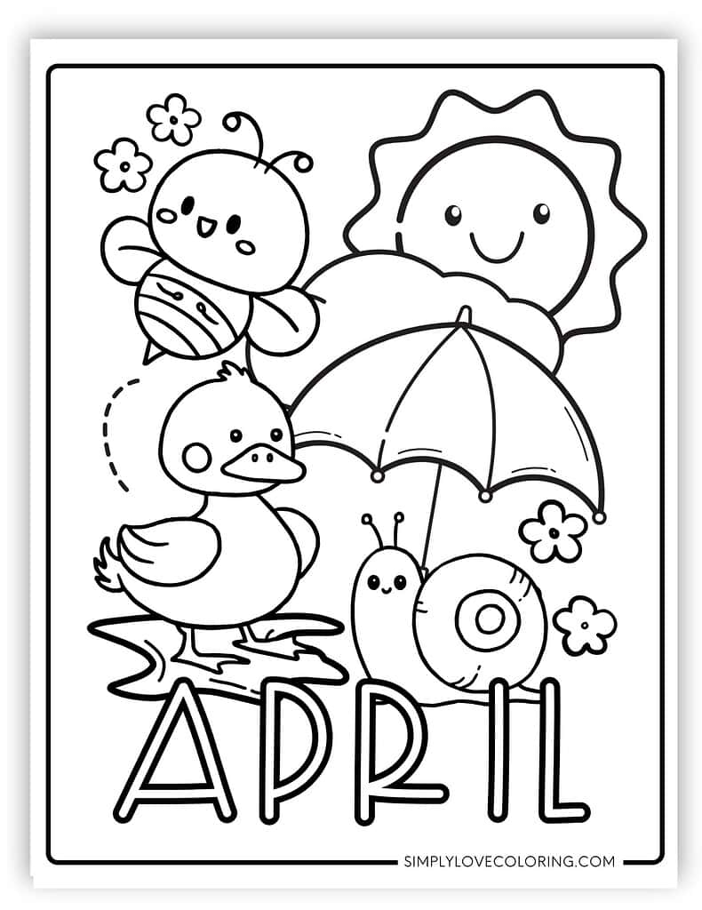 free printable april coloring pages