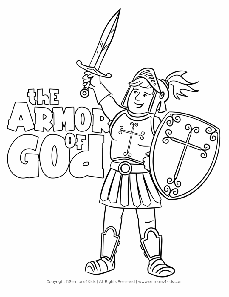 Armor Of God Bible Coloring Page For Kids From Sermons4Kids Se 