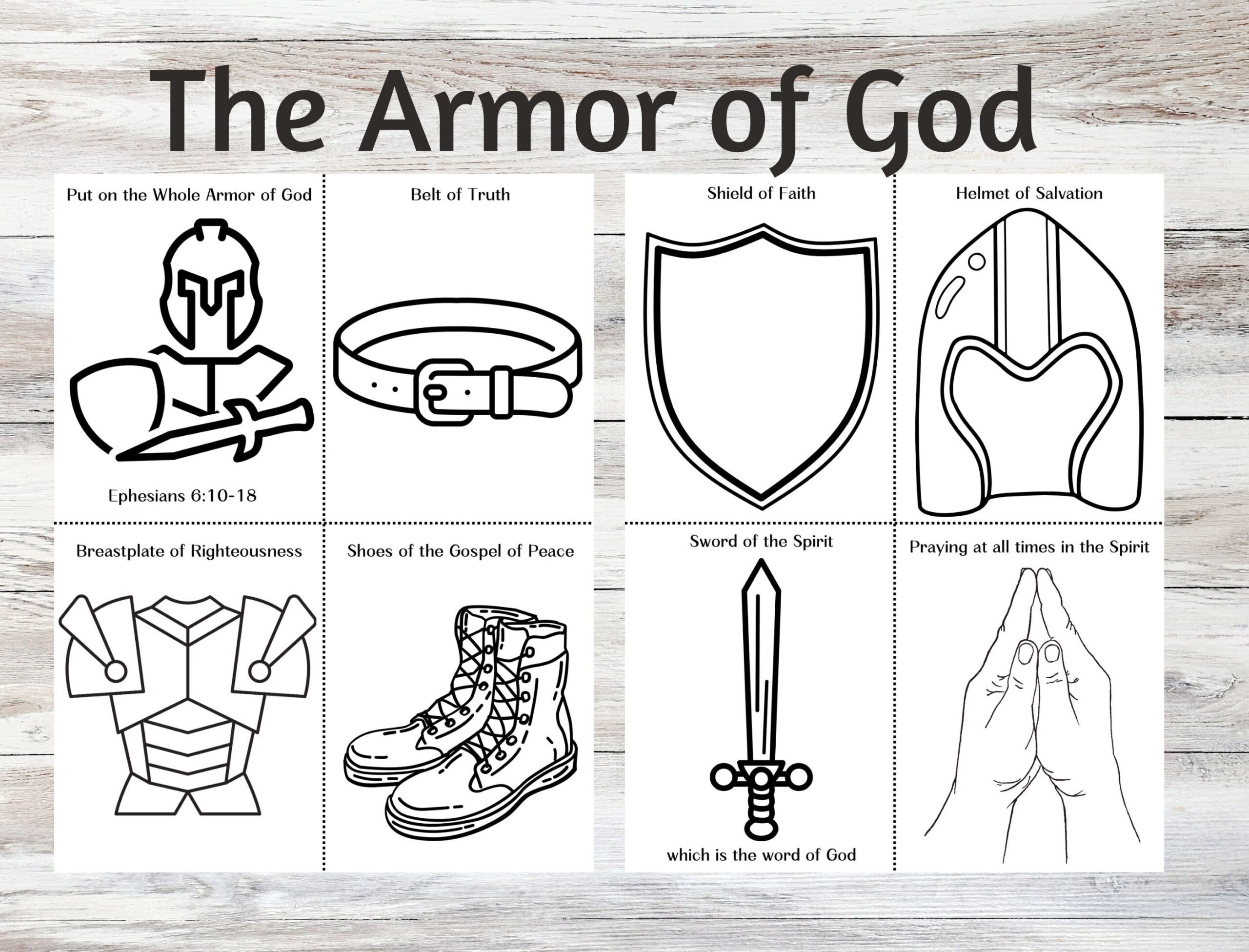 armor of god printable coloring page