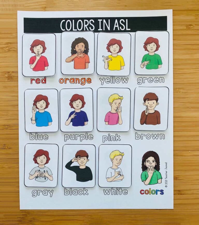 ASL Colors Matching Activity Color In ASL File Folder Activity Busy Book ASL Colors Printable Etsy