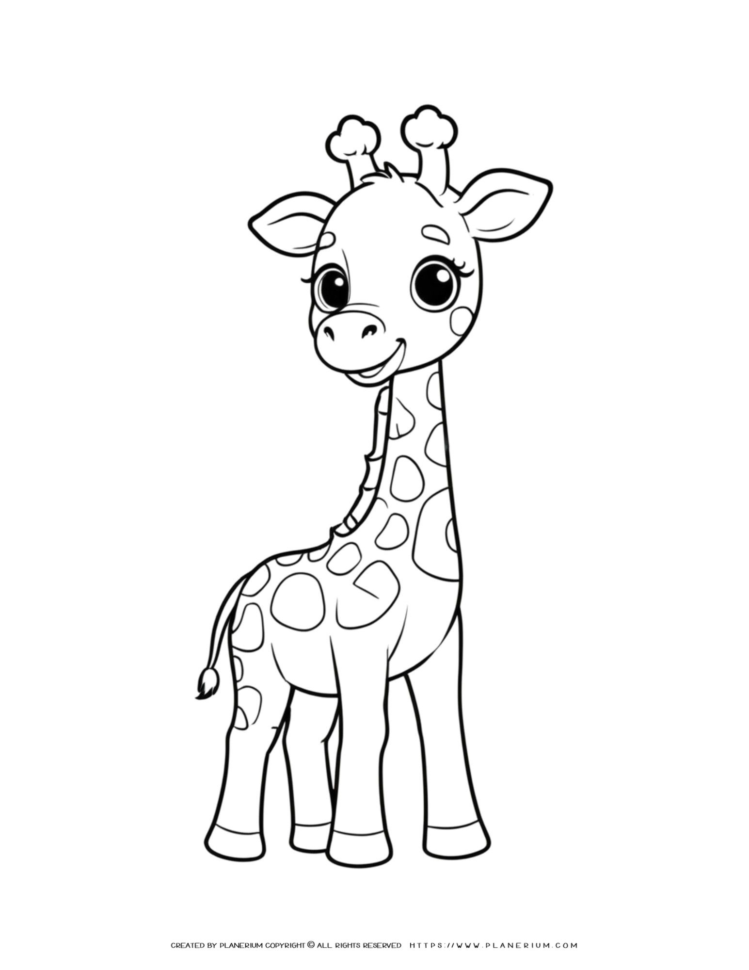 Baby Giraffe Coloring Page Printable Cute Animal For Kids Baby Giraffe Coloring Page Printable Cute Animal For Kids