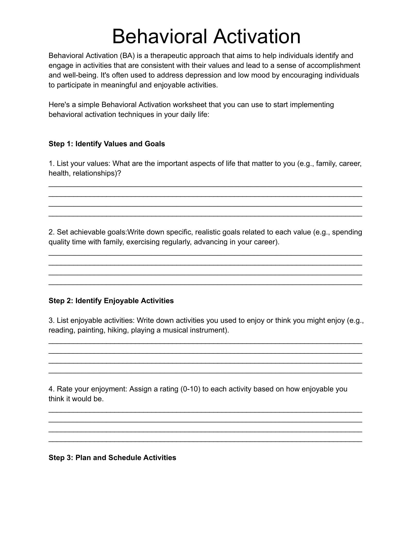 Behavioral Activation Worksheet Mental Health Worksheet Counseling Tool CBT Worksheet Etsy Behavioral Activation Worksheet Mental Health Worksheet Counseling Tool CBT Worksheet Etsy