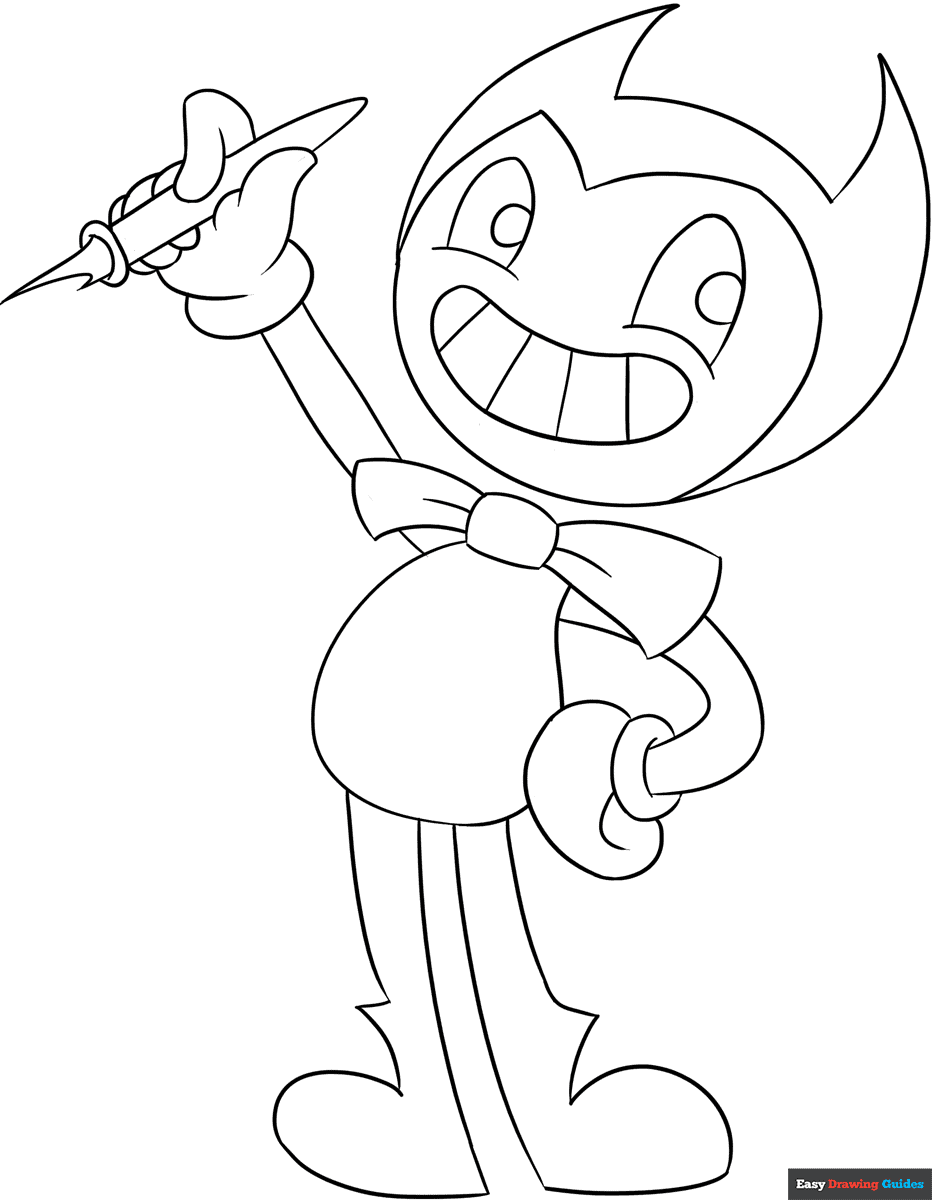 Bendy Coloring Page Easy Drawing Guides
