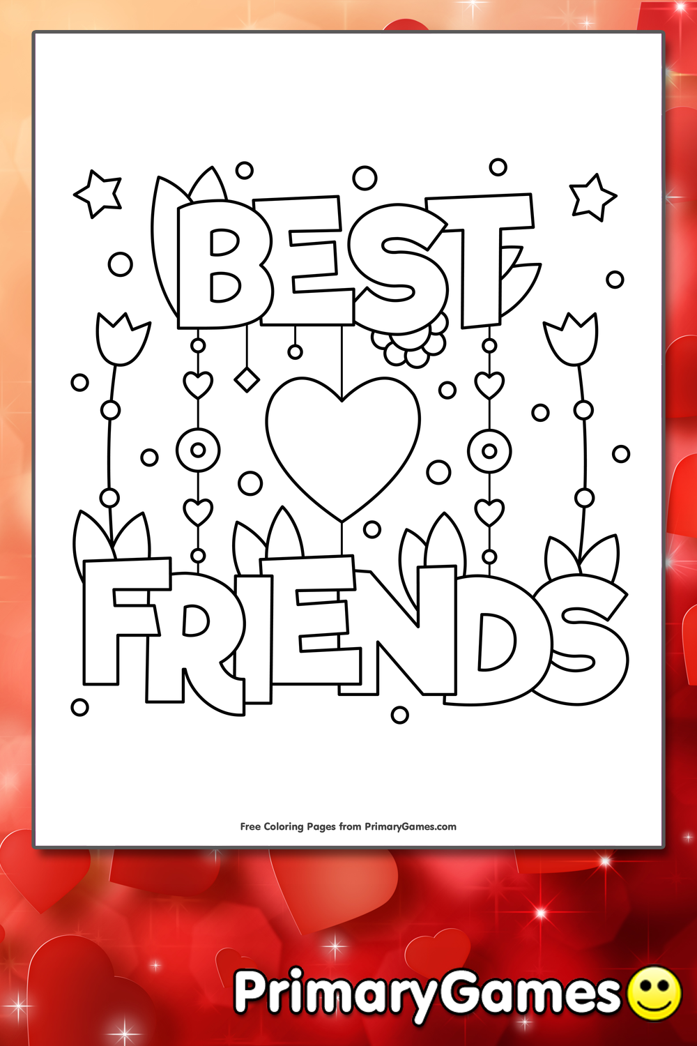 Best Friends Coloring Page FREE Printable PDF From PrimaryGames Best Friends Coloring Page FREE Printable PDF From PrimaryGames