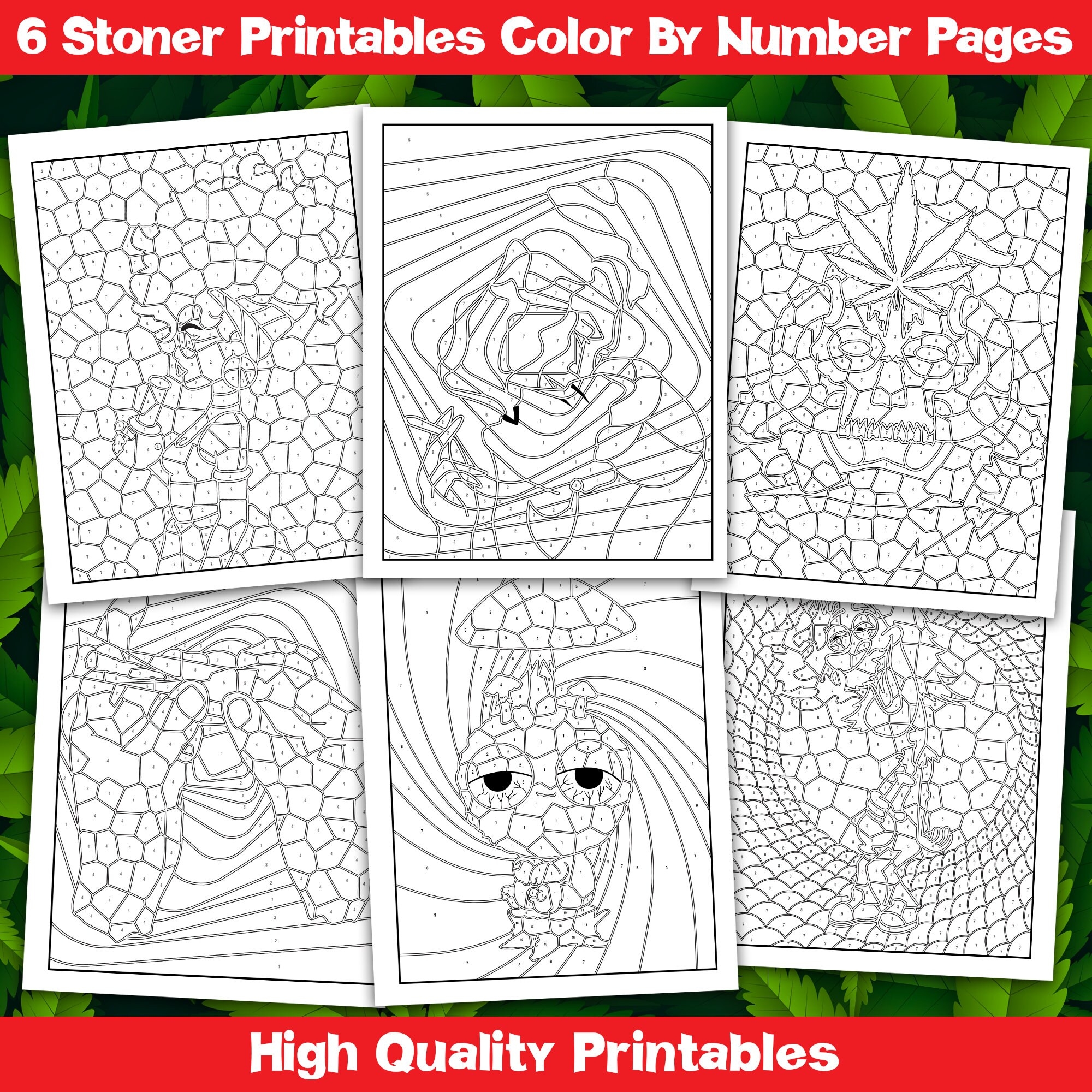 BEST VALUE 6 Stoner Printable Color By Number Instant Download Trippy Coloring Pages For Adults With Geometric Picture Puzzles To Uncover Etsy BEST VALUE 6 Stoner Printable Color By Number Instant Download Trippy Coloring Pages For Adults With Geometric Picture Puzzles To Uncover Etsy