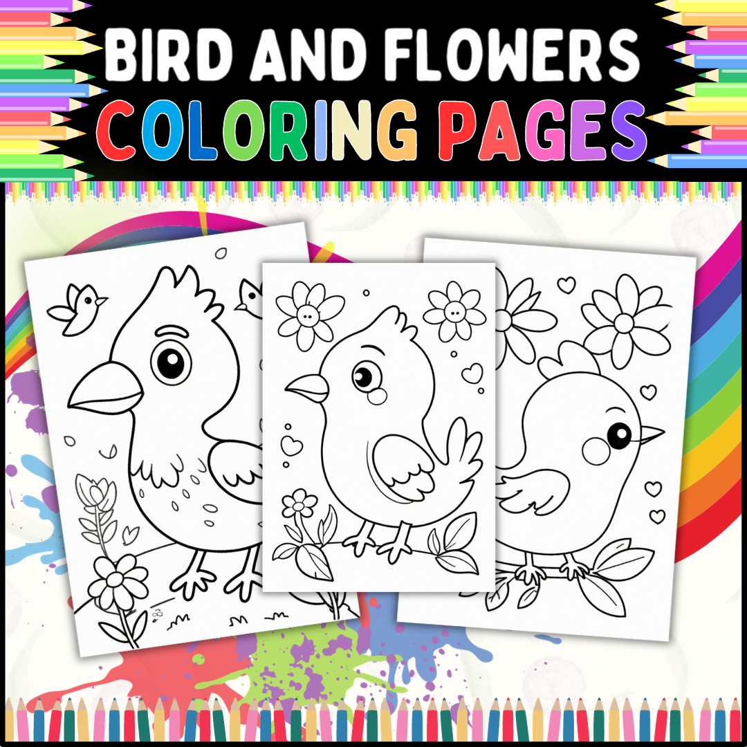 Bird And Flowers Coloring Page Perfect For Spring Or Any Time Of Year Made By Teachers