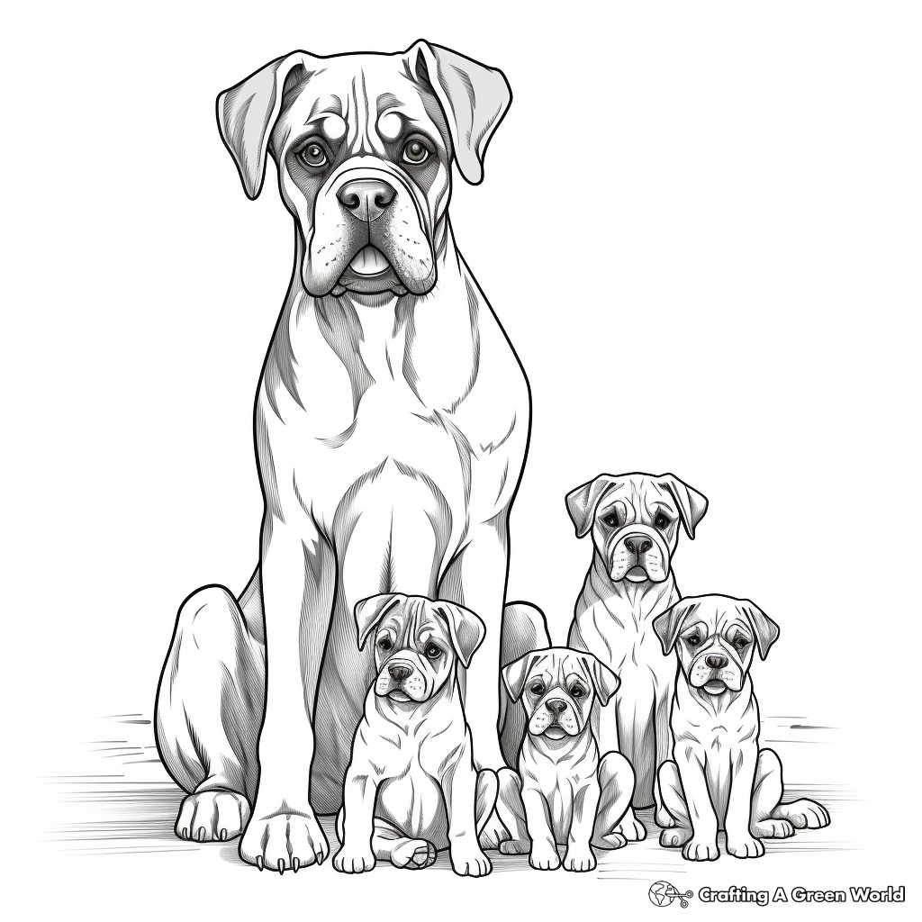 Boxer Dogs Coloring Pages Free Printable 