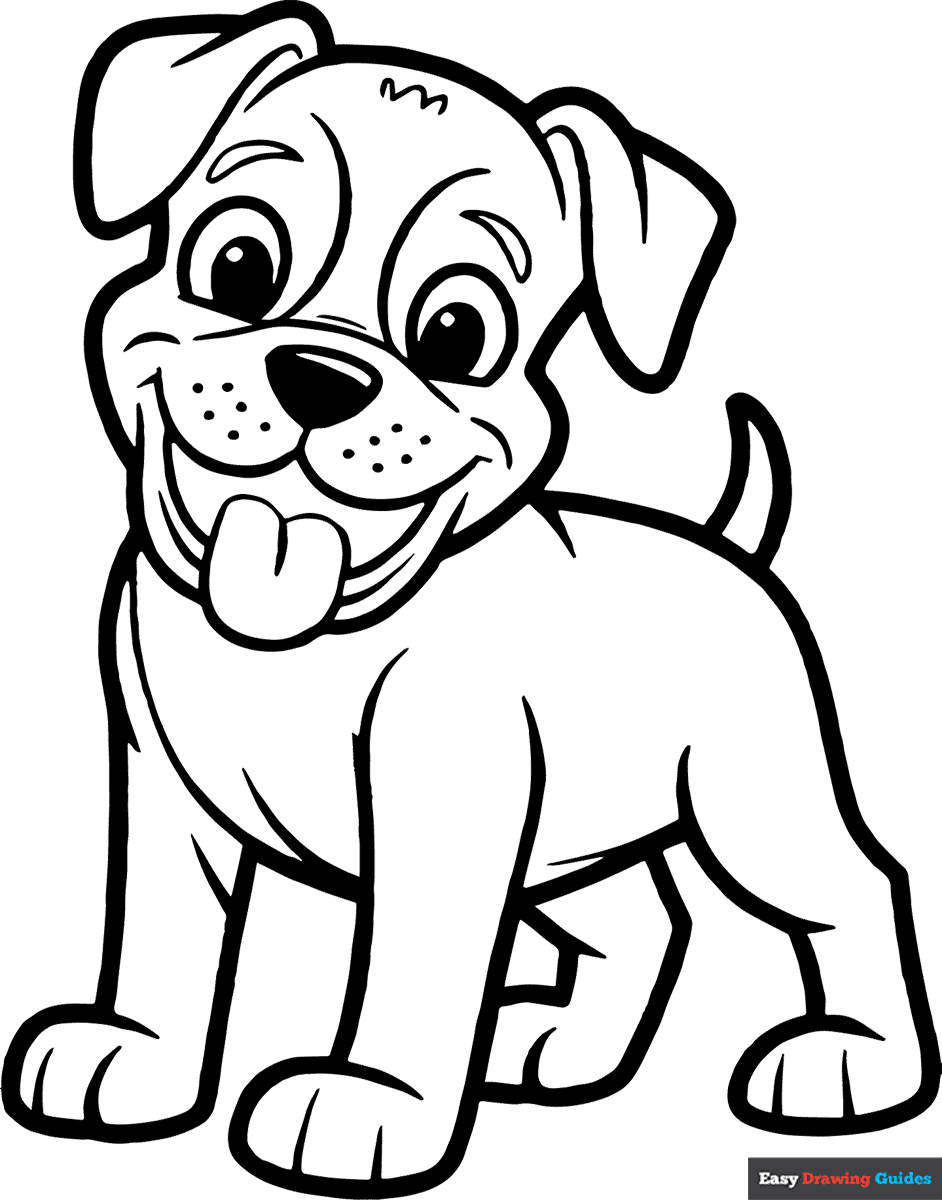 printable boxer dog coloring pages