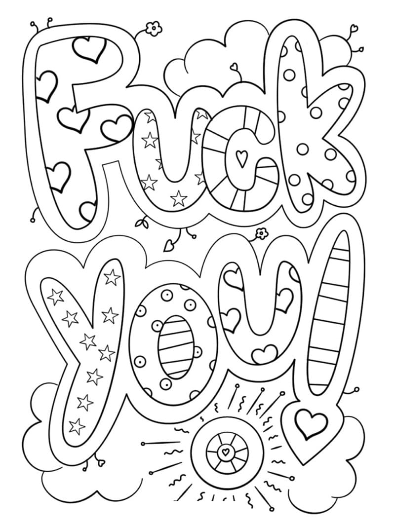 Cat And Swear Word Coloring Page Download Print Or Color Online For Free