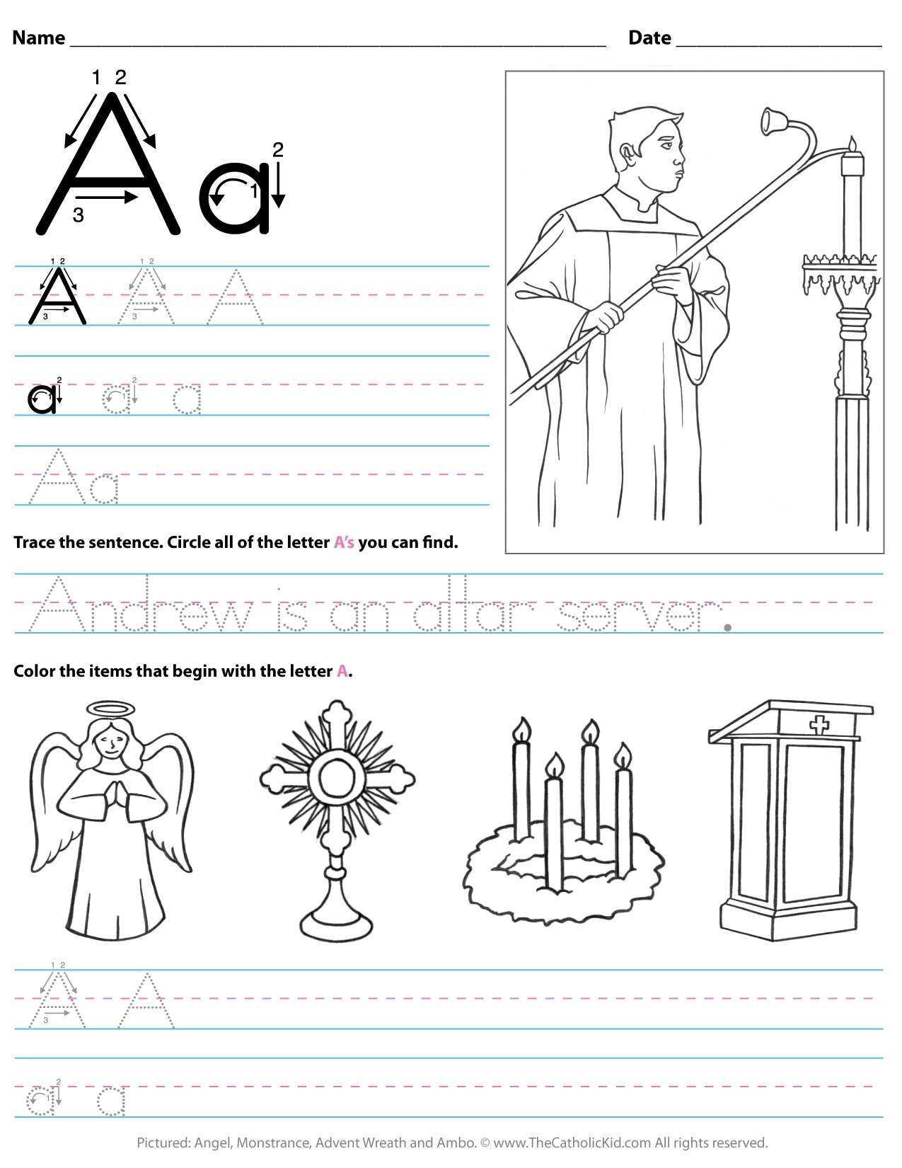 abc printable saints for coloring pics