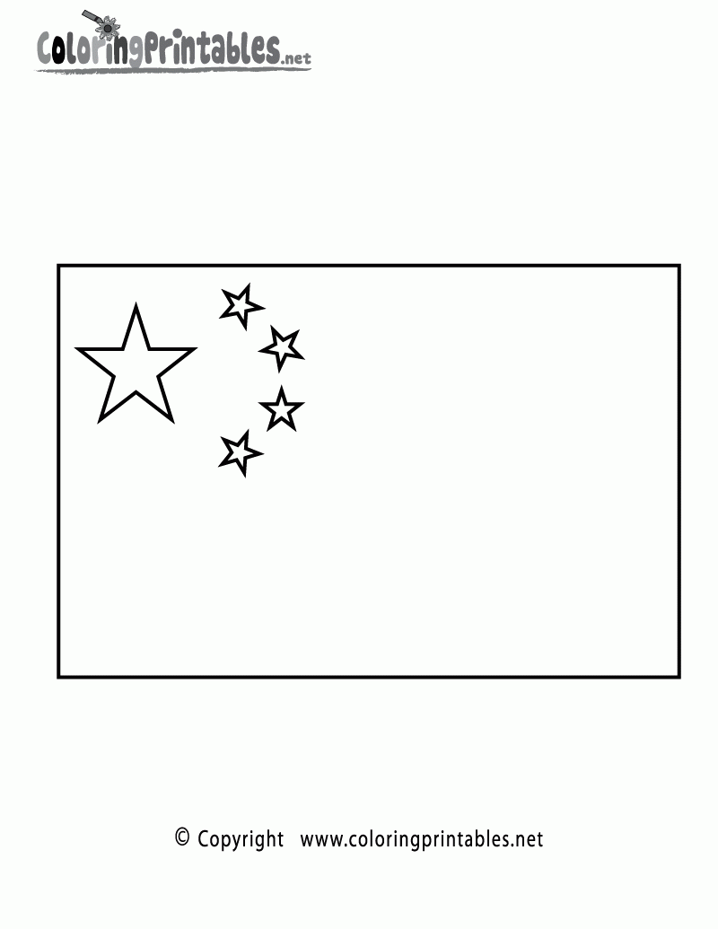 China Flag Coloring Page A Free Travel Coloring Printable