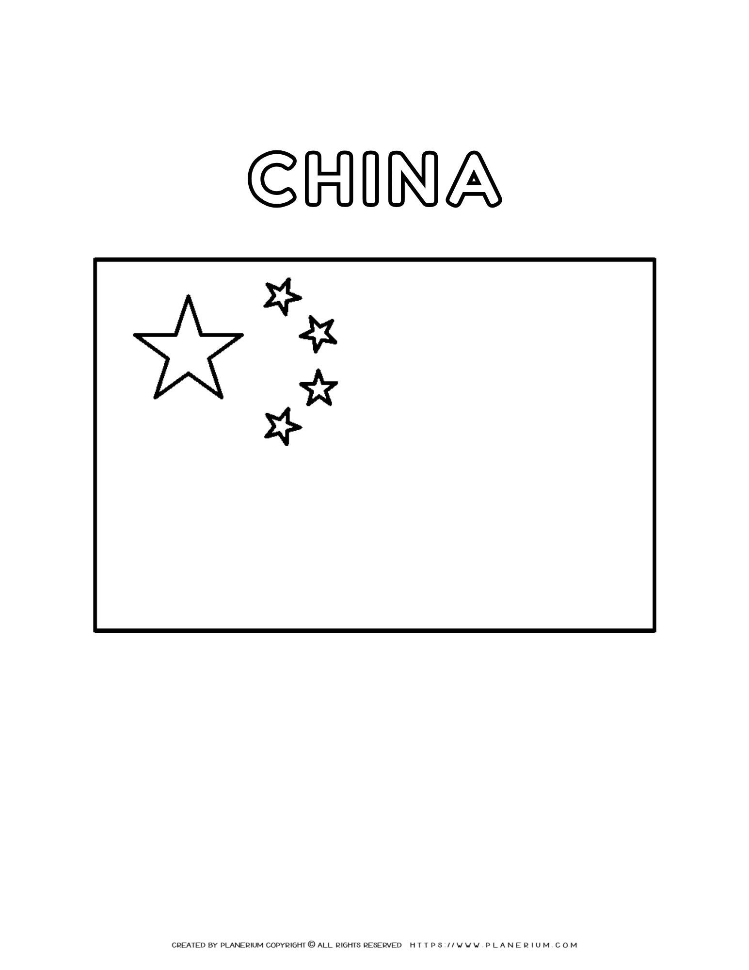 China Flag Coloring Page Fun And Educational Activity