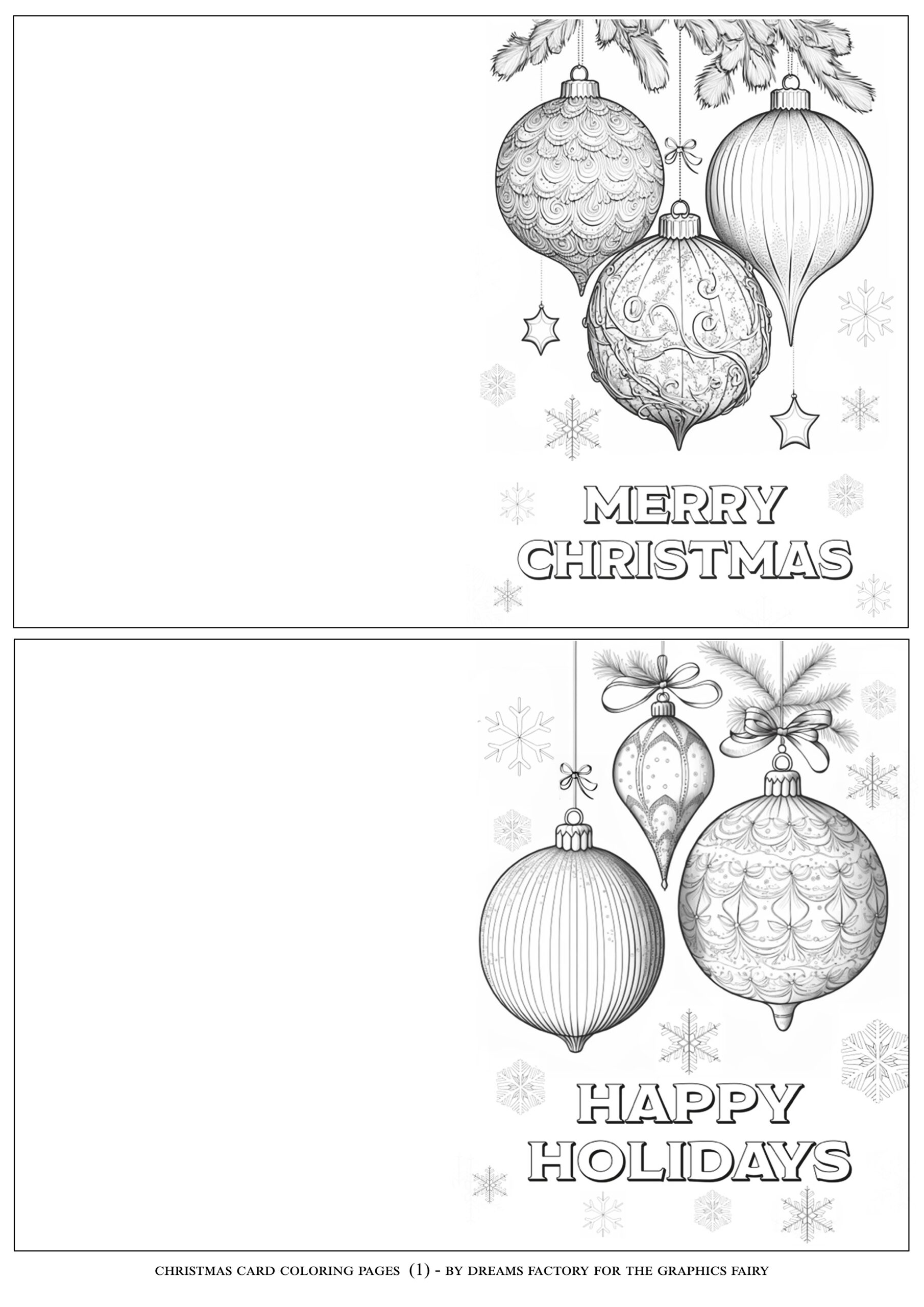 Christmas Card Coloring Pages The Graphics Fairy