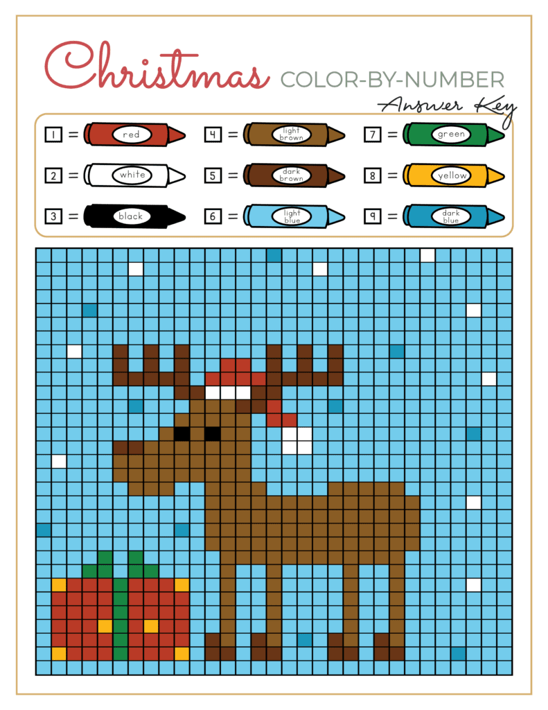 Christmas Color By Code Color By Number Kids Activity Zone