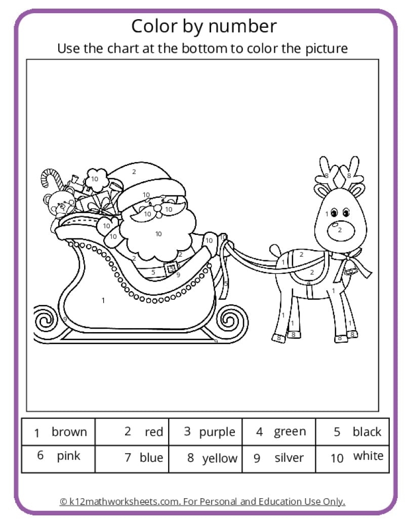 Christmas Color By Number Pages