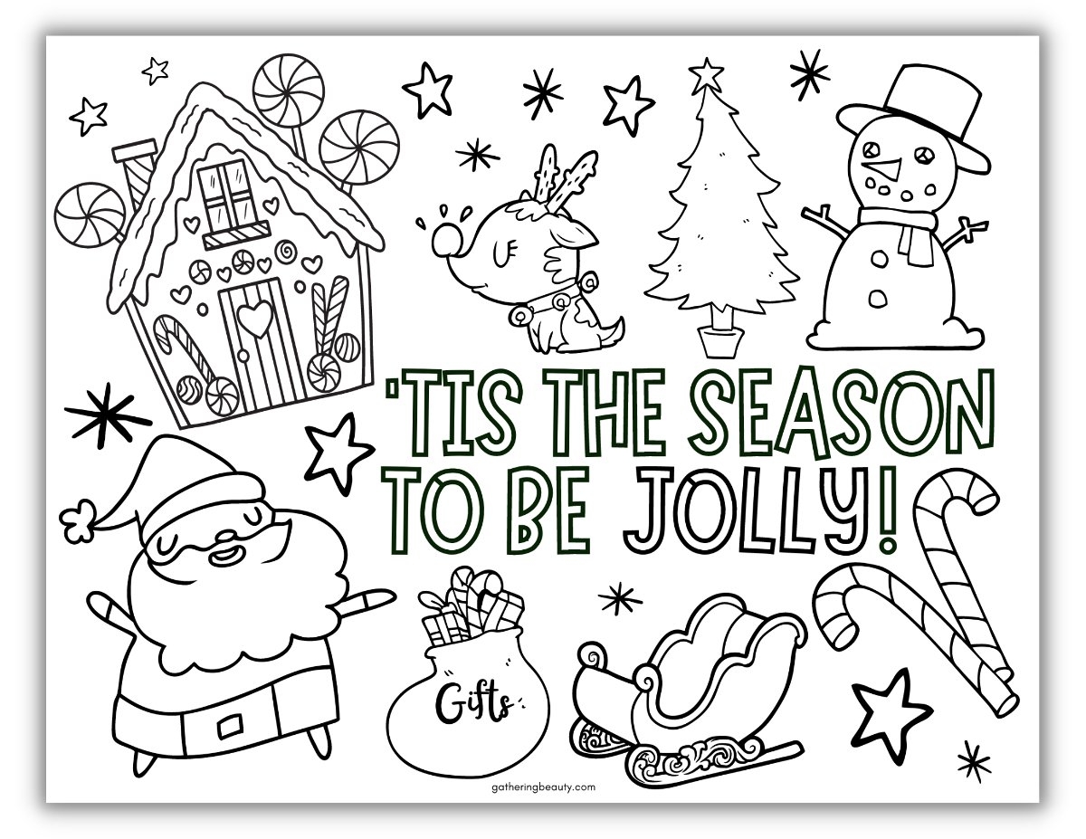 Christmas Coloring Activities For Kids Free Printable Gathering Beauty