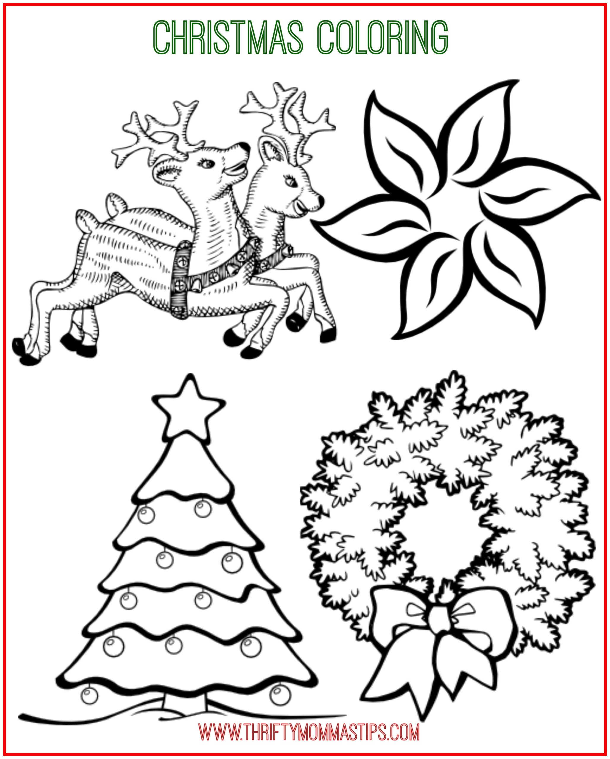 Christmas Coloring Page Printables Thrifty Mommas Tips