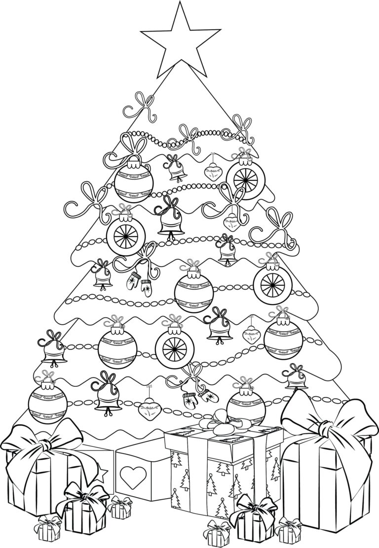 CHRISTMAS Tree coloring Page Etsy