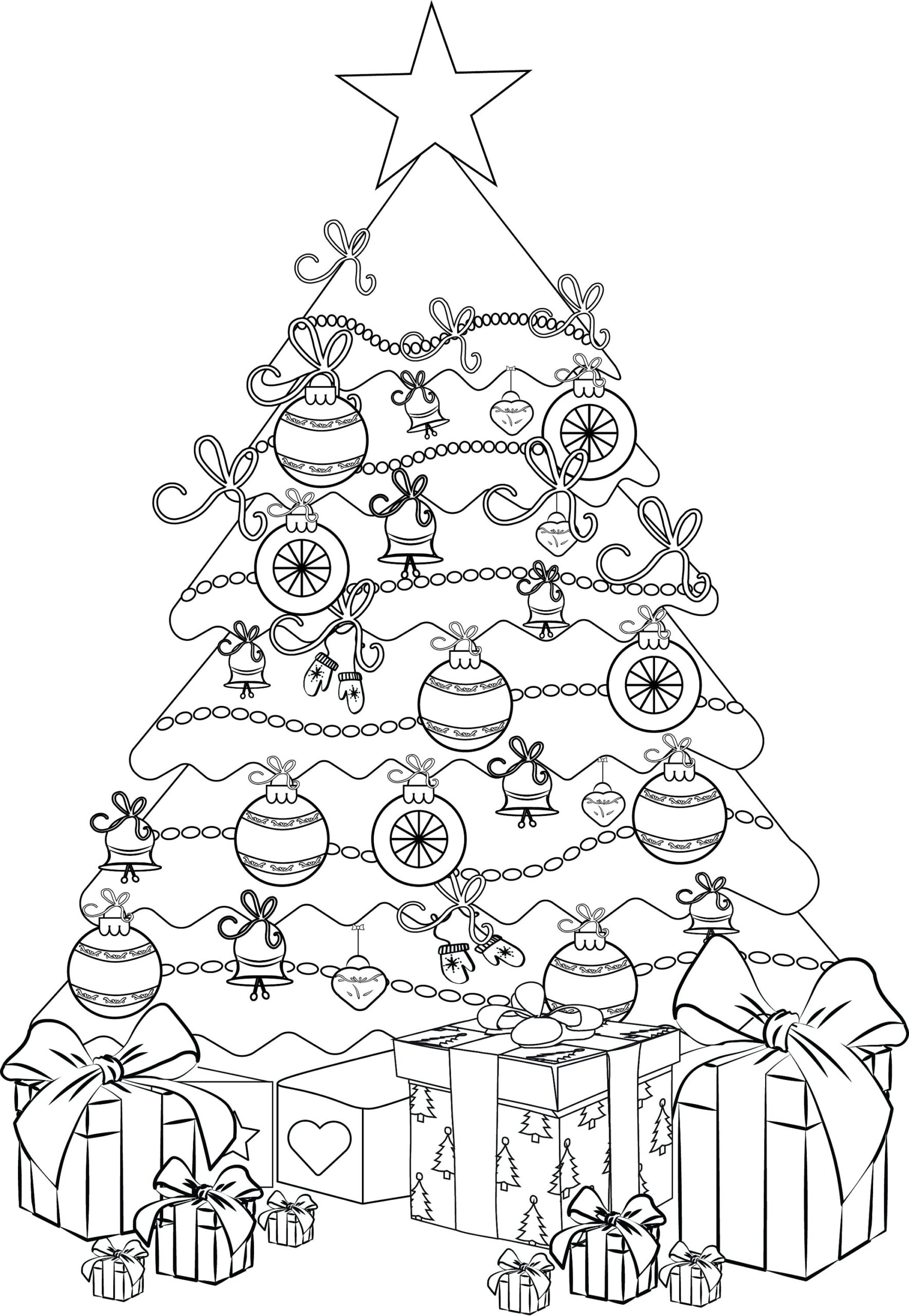 CHRISTMAS Tree coloring Page Etsy