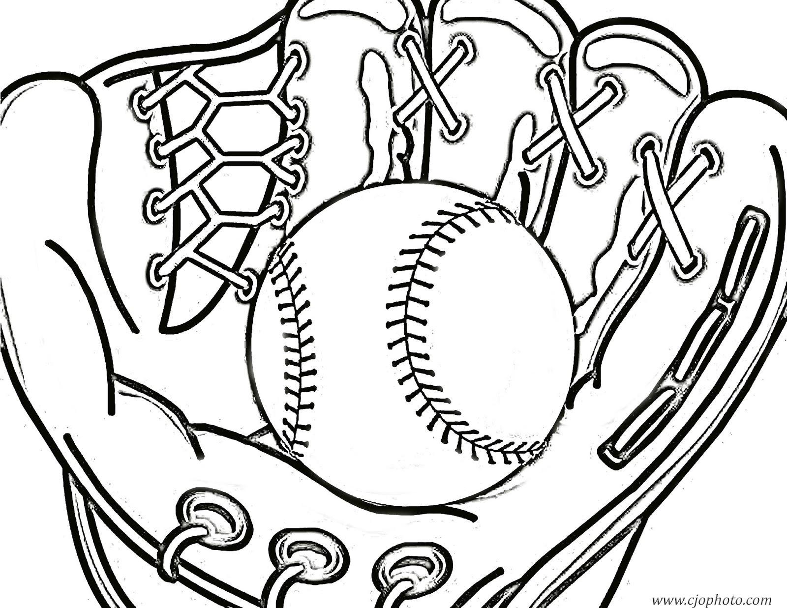 CJO Photo Baseball Coloring Page