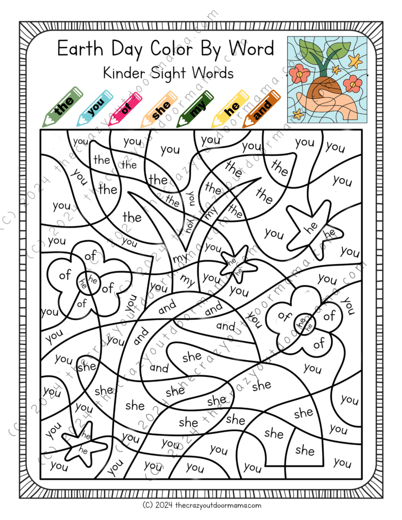 Color By Number Earth Day Printables Sight Words Digraphs Multiplication And Adding 