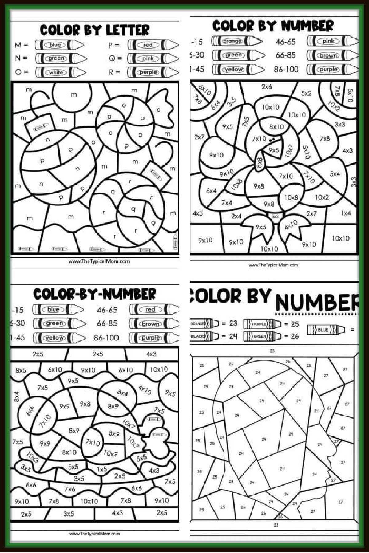 Color By Number Free Printables The Typical Mom