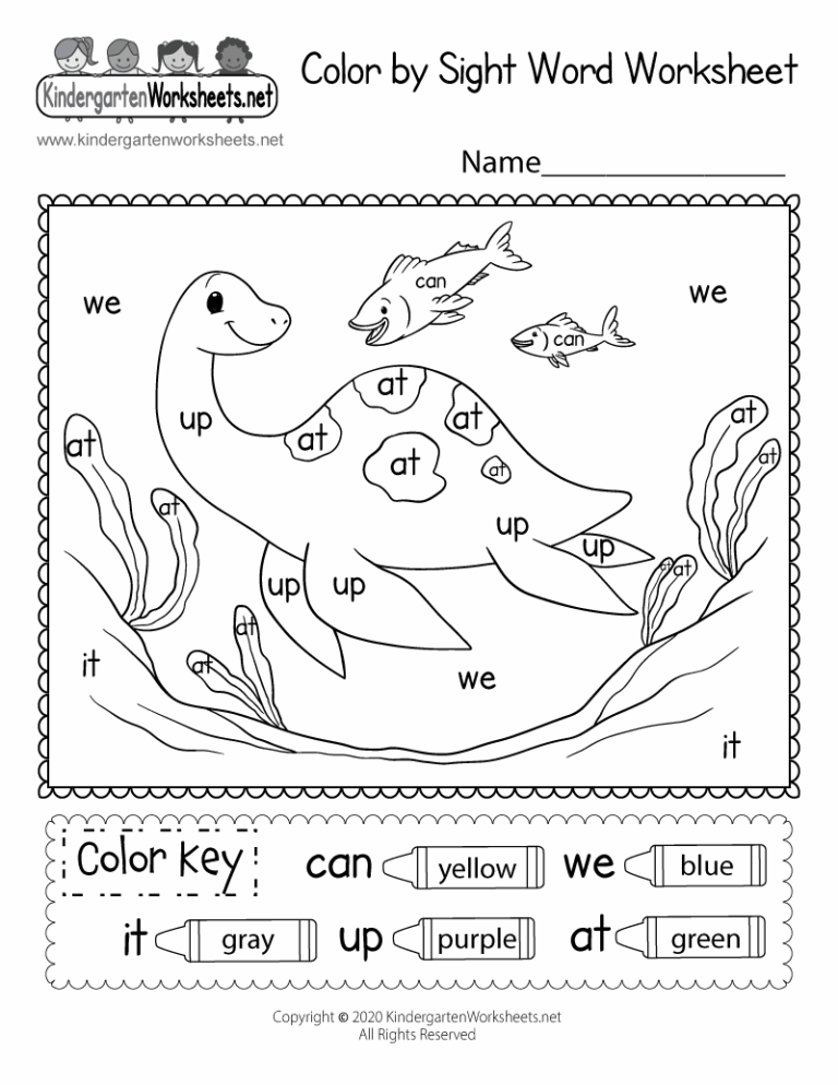 Color By Sight Word Worksheet Free Printable Digital PDF