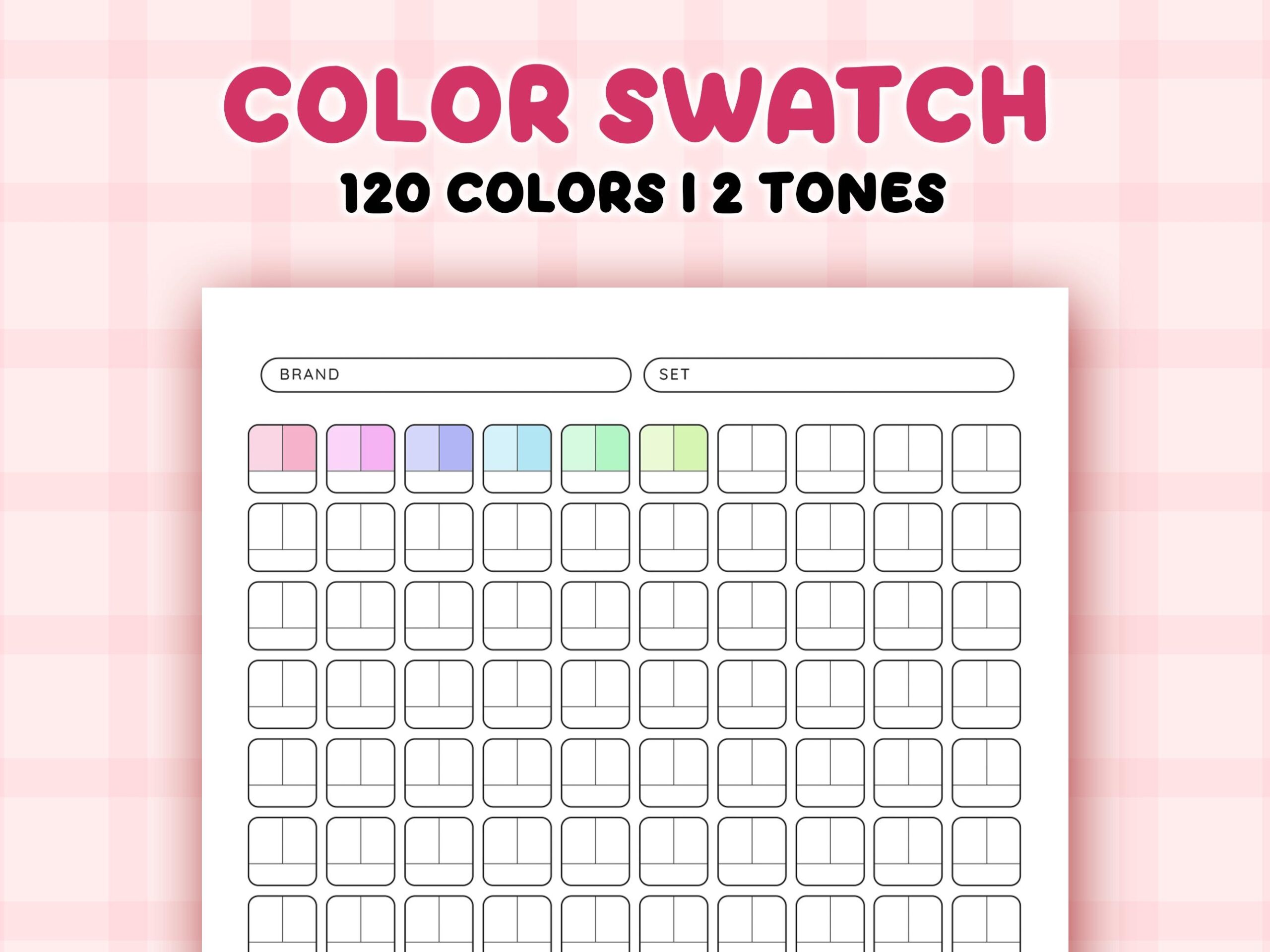 Color Swatch Chart Printable Blank Color Swatches Sheets PDF Alcohol Markers Blank Color Chart Printable 120 Color Test Etsy Color Swatch Chart Printable Blank Color Swatches Sheets PDF Alcohol Markers Blank Color Chart Printable 120 Color Test Etsy